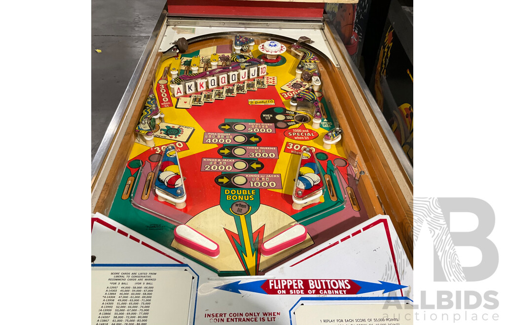 Royal Flush D Gottlieb Co Pinball Lot Allbids