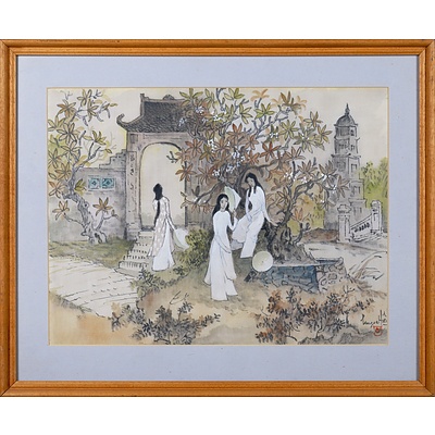 Asian School (20th Century), Chinese Ink Painting on Silk