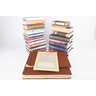 Quantity of Approximately 25 Volumes of Books Including Two Albums with Vintage Photographs of the Middle East, The Souvenir Program from Queen Elizabeth II Coronation and More