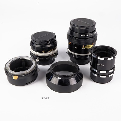 Nikon Nikkor HCAuto 1:2 50mm, Micro Nikkor 55mm 1.3.5 and Accessories
