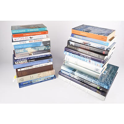 Quantity of Approximately 29 Books Relating to Mount Everest and Mountain Climbing Including Ultimate High by G Kropp, In the Footsteps of Tenzig Norgay by Jamling Tenzig Norgay and More
