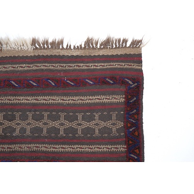 Vintage Tribal Kilim with Wool Pile Borders