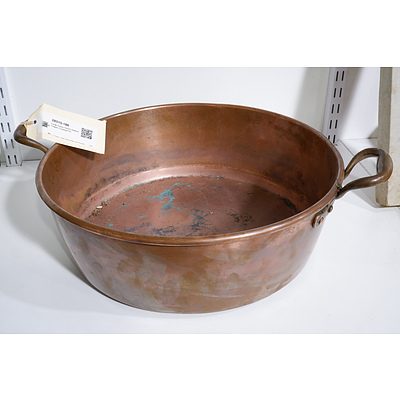 Large Heavy French Antique Copper Cooking Pan