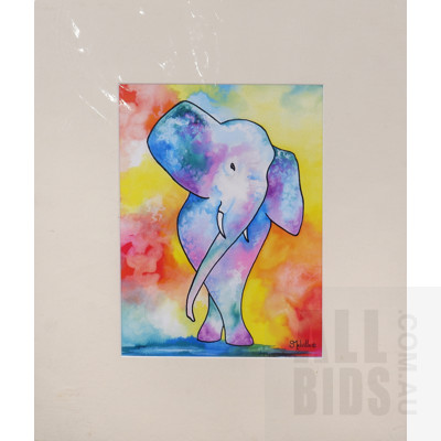 Stephanie Melville Reproduction Print, Rainbow Elephant, 24 x 18 cm 