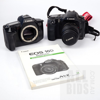 Canon EOS 10D Digital Camera and Canon EOS 650 Camera