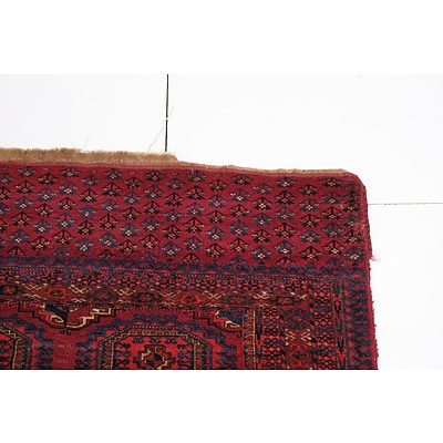 Antique Turkmen Hand Knotted Wool Pile Hanging Chuval