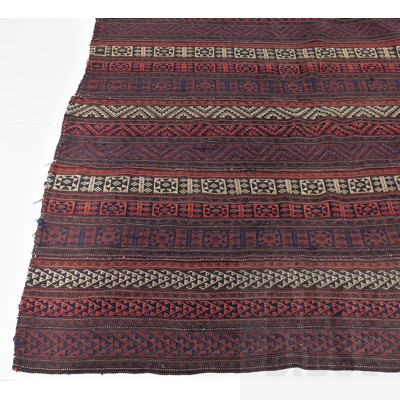 Vintage Persian Hand Woven Wool Jajim Kilim