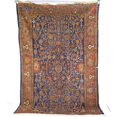 Rare Antique Persian Sultanabad Hand Knotted Wool Pile Carpet Circa 1890