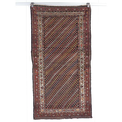 Antique Caucasian Kuba Chichi Hand Knotted Wool Pile Rug with Diagonal Rows of Palmettes Circa 1900