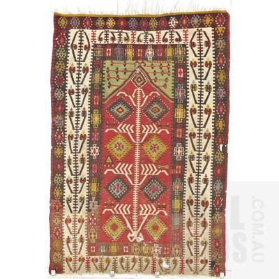 Antique Persian Hand Woven Wool Slit Weave Kilim