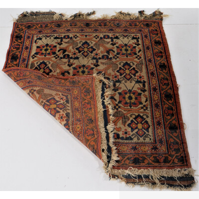 Antique Persian Shahr Kurd Bakhtiari Hand Knotted Wool Pile Cushion Panel