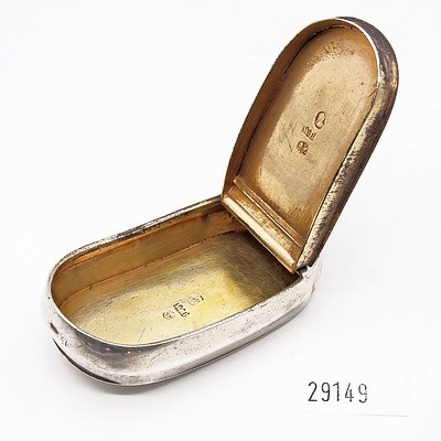 Crested Sterling Silver Gilt Snuff Box of Colonial Interest Belonging to George Allen, Founder of the Oldest Legal Firm in Australia