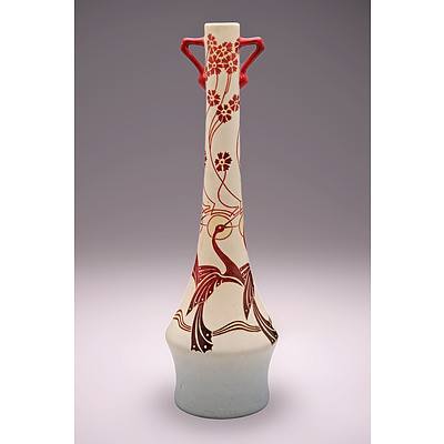 Hungarian Zsolnay Lustre Painted Vase, Design No 7864 Circa 1906