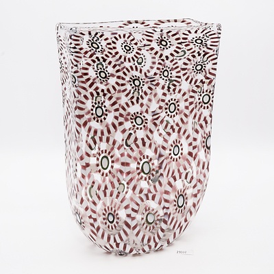 Italian Murano Glass Fused Murrine Vase
