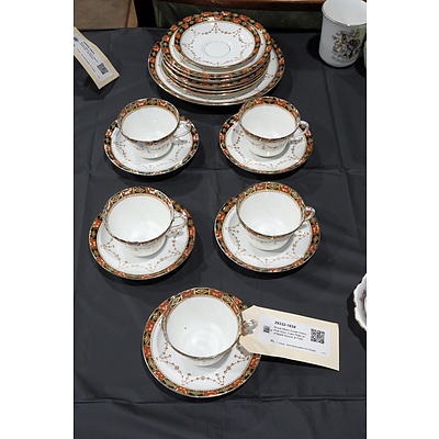 Royal Albert Crown China - Five Trios, Cake Plate and Spare Saucer & Plate