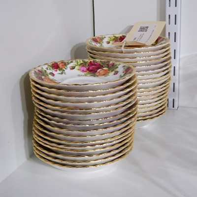 Royal Albert 'Old Country Roses'  - 34 Assorted Saucers
