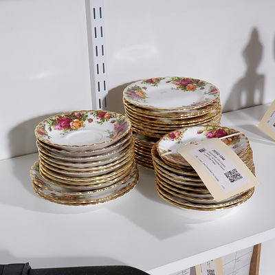 Royal Albert 'Old Country Roses' - 42 Assorted Saucers and Side Plates