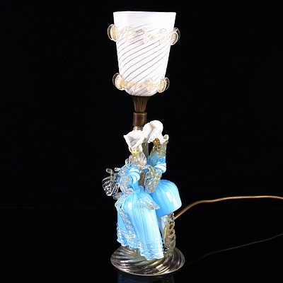 Good Vintage Venetian Glass Figural Lamp