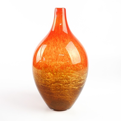 Monart Svetland Orange and Brown Mottled Vase