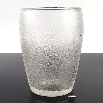 Large Acid Etched Crystal Vase