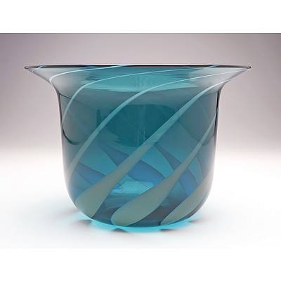Rare Italian Venini Glass Flared Bowl Designed by Tapio Wirkkala