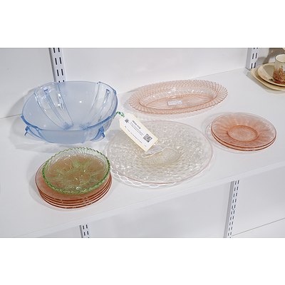 Group of Assorted Depression Glass Bowls and Plates