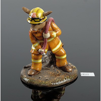 Royal Doulton Limited Edition 75/1000 bunnykins Bush Fire Fighter (DB489) - Hand Signed by Michael Dalton