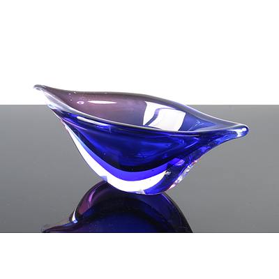 Blue Murano Glass Bowl Circa 1960s