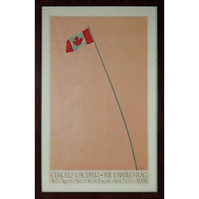 Framed Exhibition Poster for Charles Pachter,  'The Painted Flag', Toronto, 1981