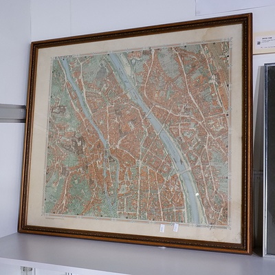 Framed Vintage Map of Bamberg Germany