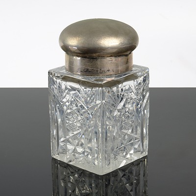 Vintage Bohemian Crystal Perfume Bottle with German Hallmarked Silver Mount