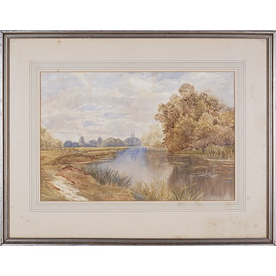 English School (20th Century), Untitled (River Scene), Watercolour