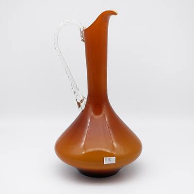 Retro art Glass Jug, Controlled Bubble Vase and a Murano Glass Ashtray