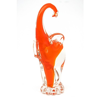 Vintage Murano Glass Bird Figurine and an Art Glass Elephant