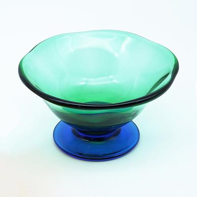 Vintage Orrefors Vase  and a Small Blue and Green Crystal Bowl