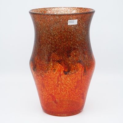 Scottish Strathearn Studio Glass Vase, With Leaping Salmon Mark to Base