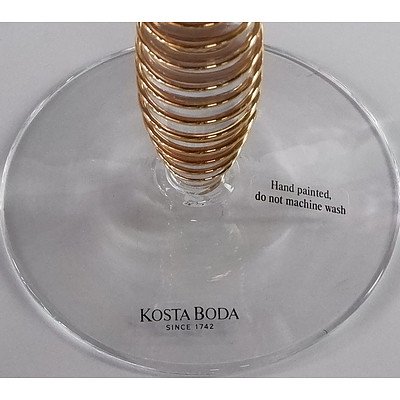 Kosta Boda Carafe Designed by Anna Ehrner and Eight Kosta Boda 'Epogue' Red Wine Goblets