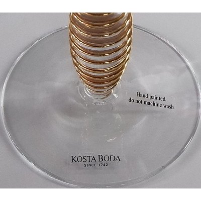 Kosta Boda Carafe Designed by Anna Ehrner and Eleven Kosta Boda 'Epogue' White Wine Goblets