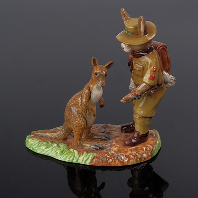 Royal Doulton Bunnykins Centenary Scout Figurine - Limited Edition 341/1000 - Hand Signed by Michael Doulton 2007