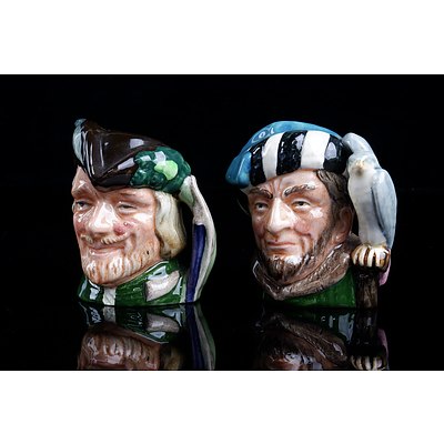 Two Royal Doulton Toby Jugs - Robin Hood 1959 (D6541) and The Falconer 1959 (D6547)