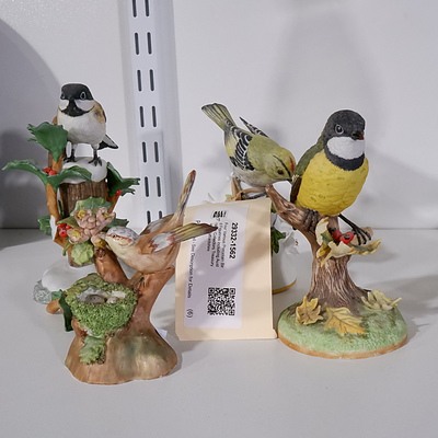 Four Various Porcelain Bird Figurines including Australian Collectors Treasury and Staffordshire