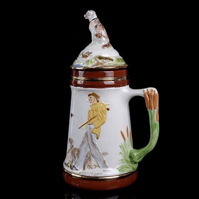 Norman Rockwell Lidded Beer Stein with Stamped Signature