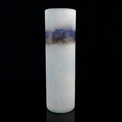 Alfredo Barbini Tall Murano 'Scavo' Glass Vase, Signed to Base