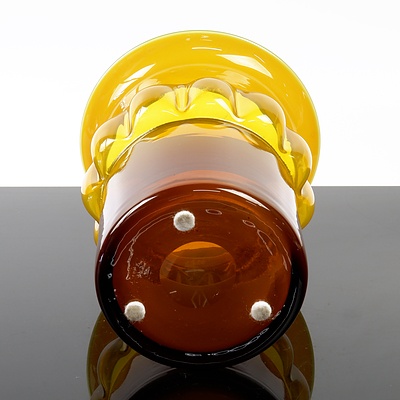 Graduated Amber Studio Glass Vase by Bertel Vallien for Kosta Boda