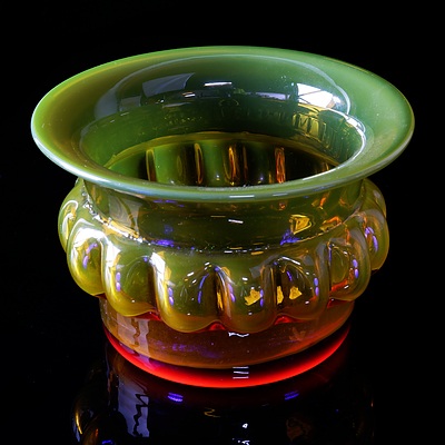 Graduated Amber Studio Glass Vase by Bertel Vallien for Kosta Boda