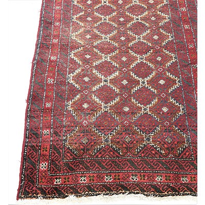 Vintage Persian Baluchi Hand Knotted Wool Rug