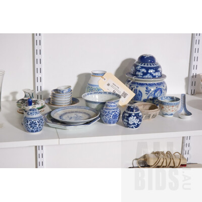 Various Oriental Blue and White and Other Porcelain