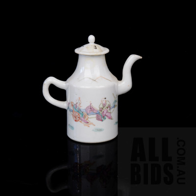 Chinese Famille Rose Wine Pot, Late Qing
