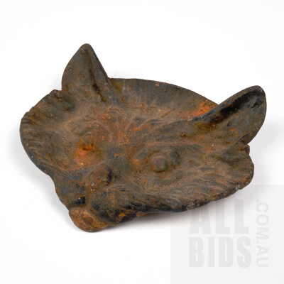 Vintage Morewood Cast Iron Ashtray in the Form of a Fox