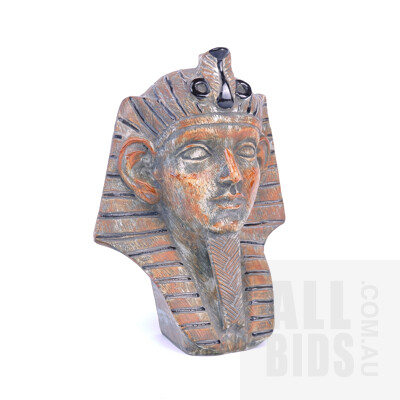Vintage Luxardo Italian Pottery Egyptian Bust Form Liquor Decanter